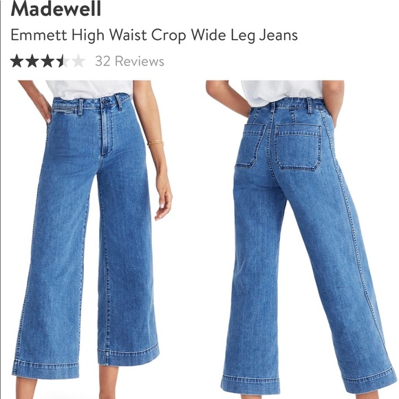 Madewell Denim - Madewell Emmett High Waist Crop Wide Leg Jeans